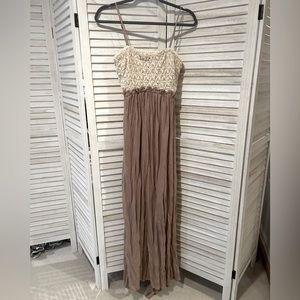 Long White and Pink Dress with Gems